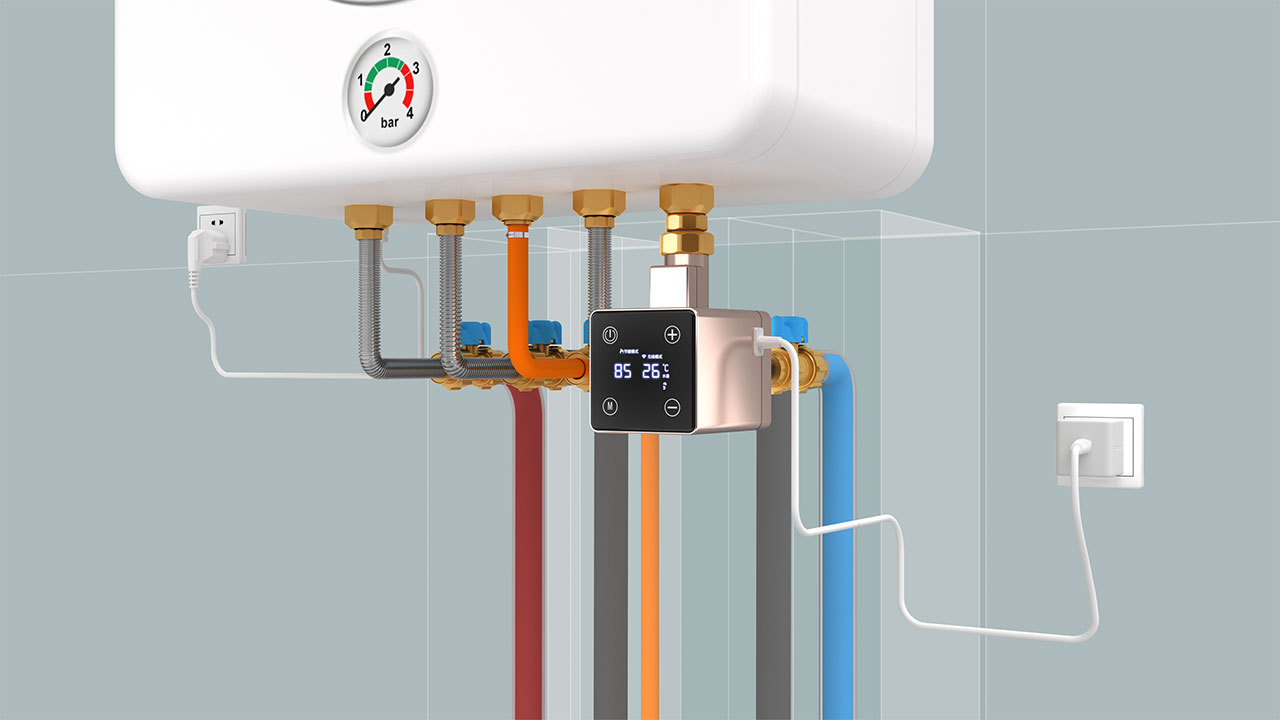麦歇尔恒温水泵无回水管三维动画