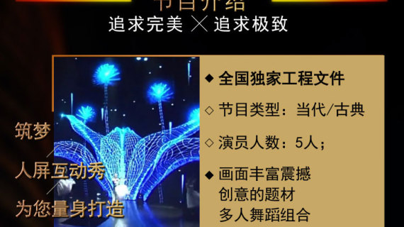 高端创意舞台人屏互动全息表演-筑梦加长版