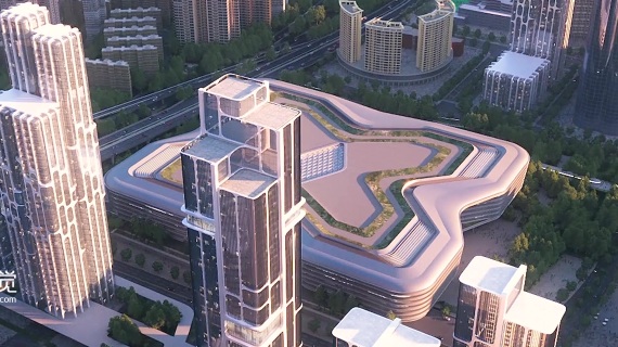 建筑生长特效视频