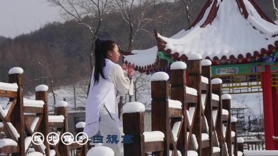 雪中太极 最美白旗
