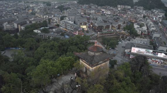 阳朔街景航拍