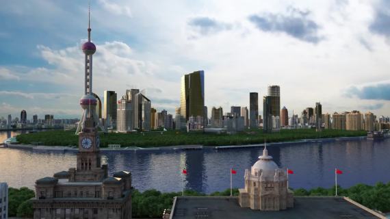 上海外滩时代变迁三维动画