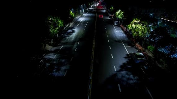 夜间城市车流延时
