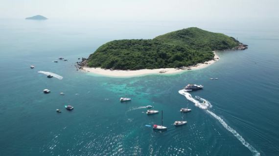 海南万宁 石梅湾 景观 航拍 岛屿