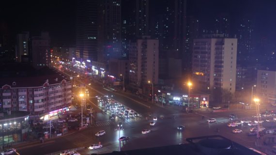 城市夜晚俯拍延时