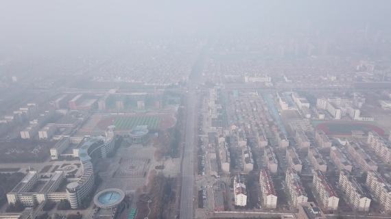 城市雾景航拍素材