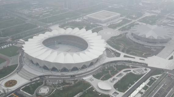西安奥体中心城市 建筑 航拍