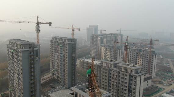 楼群建设 塔吊群 城市改造
