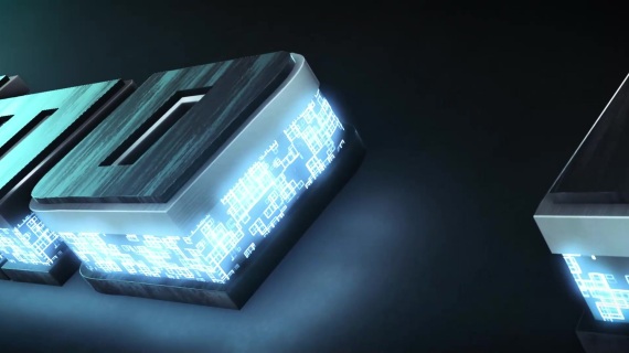 赛博朋克金属材质光效logo片头