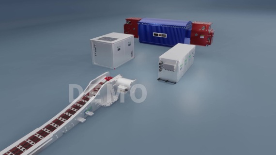 电机流水线，产品3D演示