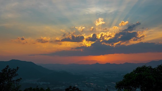 蔡尖尾山夕阳延时