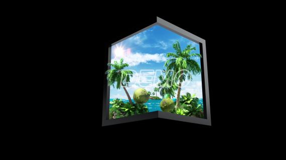 裸眼3D 冲浪 椰子椰树 冲屏