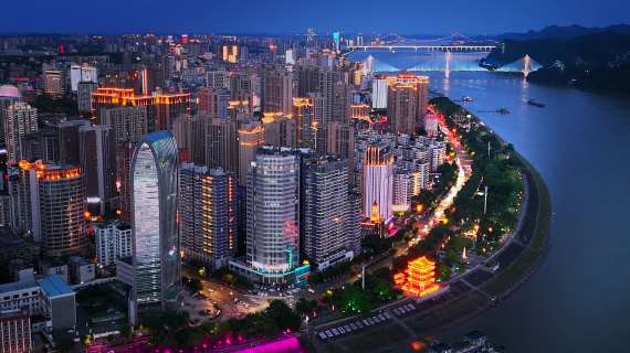宜昌夜景航拍