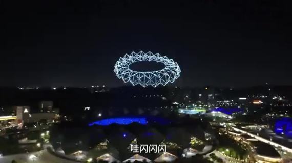 深圳龙岗无人机表演，把奥运赛场搬到了天空
