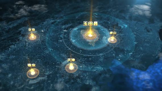 科技感地图区位交通路网-玉田