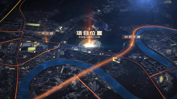 高端科技感区位地图