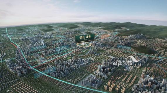 AE光线粒子区位三维实拍智慧城市科技包装