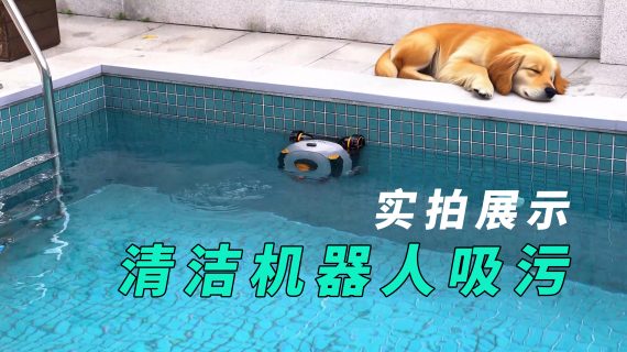 实拍展示清洁机器人吸污