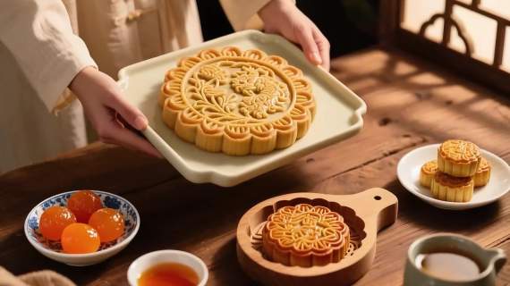 中秋节月饼美食团圆中秋素材