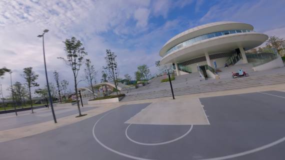 德阳城市景观文德湖湿地公园穿越机一镜到底